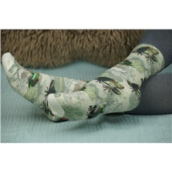 135 Slim Тонкие шерстяные носки Лягушка на кувшинке