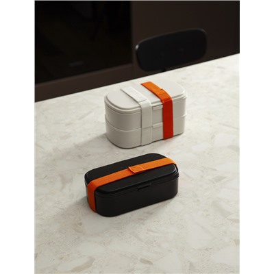 Ланч-бокс с приборами Food Time, 1 л, черный