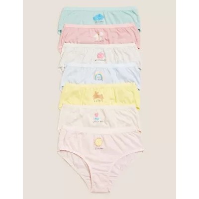 7pk Pure Cotton Days of the Week Knickers (2-16 Yrs)