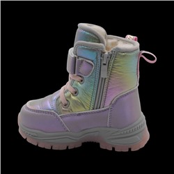 Ботинки на меху С7718-15 серо зеленые