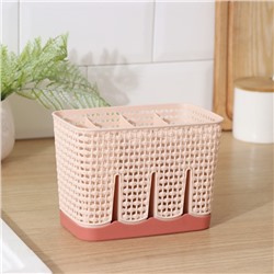 Сушилка для столовых приборов Доляна «Геш», 4 отделения, 17.5×10.5×12 см, МИКС