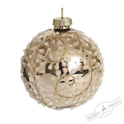Шар "Ледяной лес" золотой глянцевый (стекло) 8 см