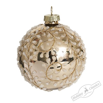 Шар "Ледяной лес" золотой глянцевый (стекло) 8 см