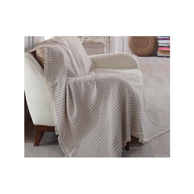 Покрывало Накидка на Диван 180x230 см. 100% Хлопок Koltuk Örtüsü Püsküllü Çizgili A.Gri