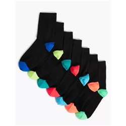 7pk Cotton Heel & Toe Socks
