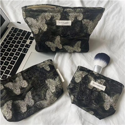 Retro three dimensional golden capacious cosmetic bag, small clutch bag, storage bag, liner
