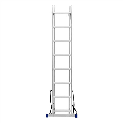 Лестница, 2 х 8 ступеней, алюминиевая, двухсекционная, Сибртех