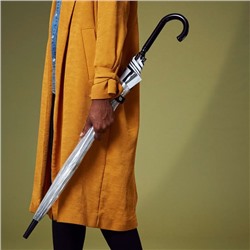 L041-090 BlackWhite (ЧерныйБелый) Зонт женский трость Fulton