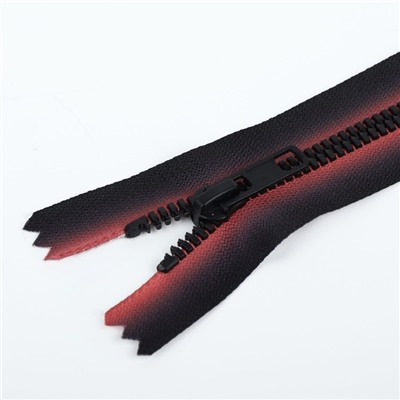 Молния «Трактор», №5, неразъёмная, замок автомат, 18 см, красная, чёрная