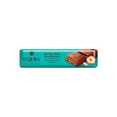 «O'Zera», шоколад молочный Extra milk & Hazelnut, 45 г (упаковка 30 шт)