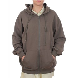 3265 KHAKI Худи на молнии женское (95% хлопок, 5% эластан)