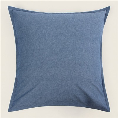 Наволочка SL Home "Деним" 70*70+2 см, цв.синий, 100% жатый хлопок