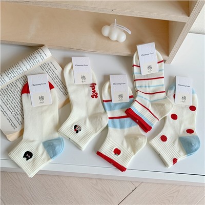 Apple, summer cartoon cotton Japanese school skirt, with embroidery