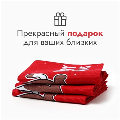 Набор новогодних полотенец "Доляна" Merry catmas 35х60см-3 штуки,100% хлопок 160 г/м2