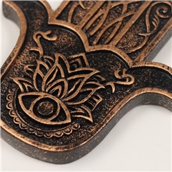 Подставка для благовоний полистоун «Рука Фатимы», бронза, 9.2×11×1 см