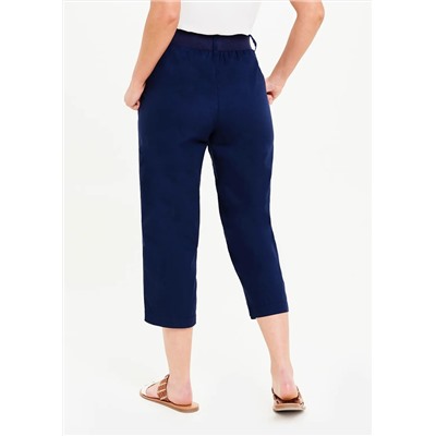 Cropped Poplin Utility Trousers