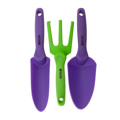 Набор садового инструмента, пластиковый, гелевые рукоятки, 3 предмета, NYLON SOFT Palisad