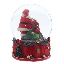 GAEM Фигурка декоративная "Дед Мороз" в стекл шаре (ключ,муз), D 15 см, L14 W15 H20 см