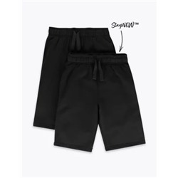 2pk Unisex Sport School Shorts (2-16 Yrs)