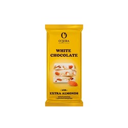 «O'Zera», шоколад White and Extra Almond, 90 г