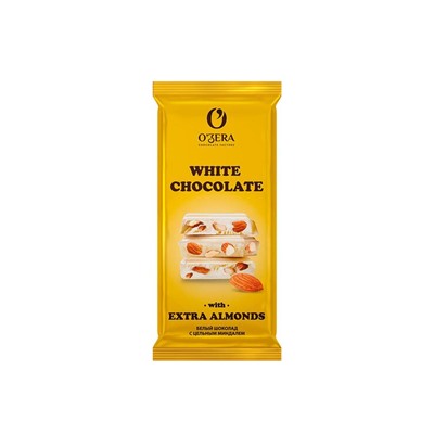 «O'Zera», шоколад White and Extra Almond, 90 г
