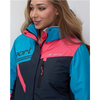 Горнолыжный костюм женский зимний синего цвета 02392S