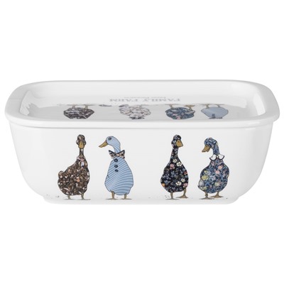 БЛЮДО С КРЫШКОЙ LEFARD "FAMILY FARM" ПРЯМОУГ. 19*13*6,5 СМ 740 МЛ (КОР=18ШТ.)