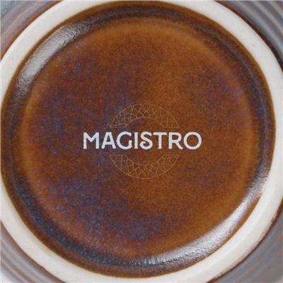Кружка Magistro Garland, 320 мл, фарфор, синяя, коричневая