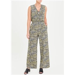 Line Print Wide Leg Co-Ord Trousers
