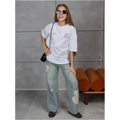 Футболка "Планета" Белый Девочка