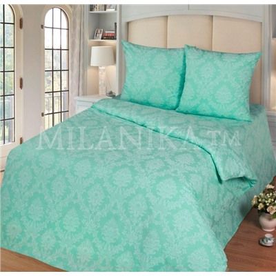 КПБ Бирюза поплин с жаккардовым рисунком