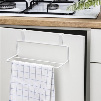 Держатель для полотенец на дверцу Доляна, 24.5×10×10 см, белый