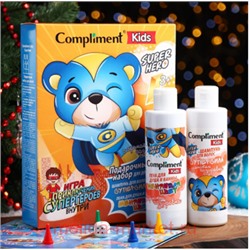 Compliment Подарочный набор Kids Superhero c ароматом газировки(пена д/душа200 мл + шампунь д/волос 200 мл+игра) №1908