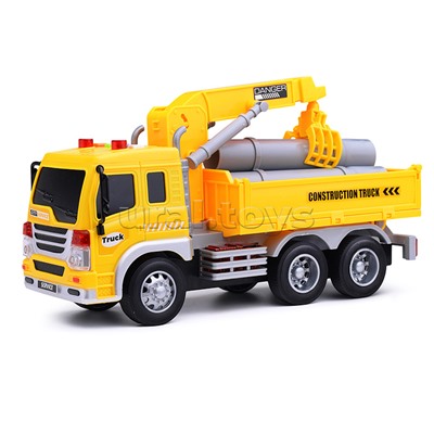 Машина "Builder" (свет, звук, желтая) инерц.,1:16, в коробке