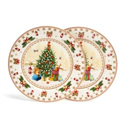 НАБОР ТАРЕЛОК ОБЕДЕННЫХ LEFARD "ЕЛКА" 2 ШТ. 27 СМ (КОР=9НАБ.)