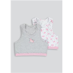 Girls 2 Pack Racer Back Crop Top (6-11yrs)