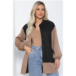 Рубашка Универ (бежево-черная) Б12494-24