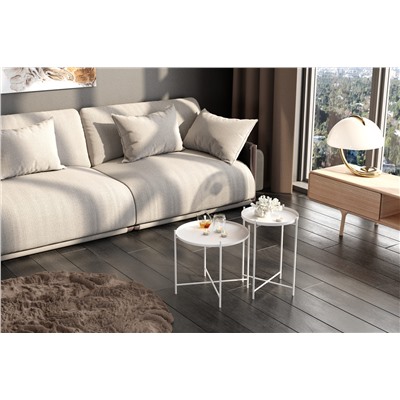 Двойной кофейный столик SHT-CT8/CT8-2
                        белый муар