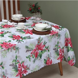 Скатерть новогодняя Доляна «Рождественский букет» 145×220 см, 100% п/э