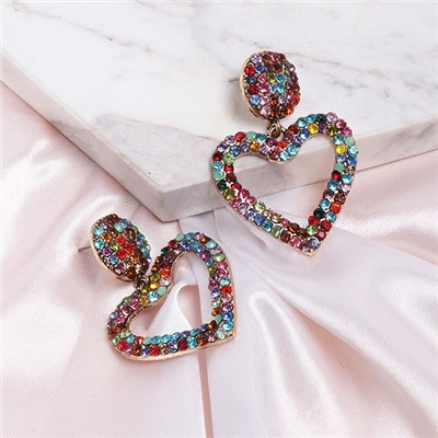 1G0342 Серьги Сердце, 48х32х10мм