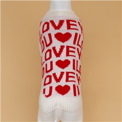 Свитер "ILOVEYOU", XS (ДС 17, ОШ 17, ОГ 23-37 см)