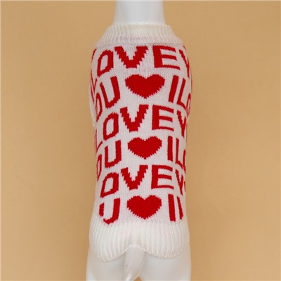 Свитер "ILOVEYOU", XS (ДС 17, ОШ 17, ОГ 23-37 см)