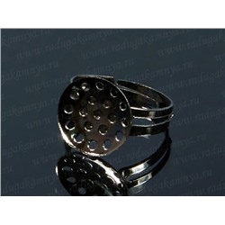 Основа для кольца, 14*5мм, цв.черный никель