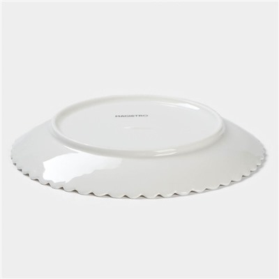 Тарелка Magistro «Цветок», d=19 см, фарфор, белая