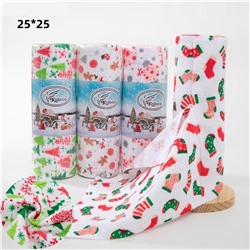 Акция “НОВЫЙ ГОД” Салфетки 25 шт микрофибра 25*25 Рулон