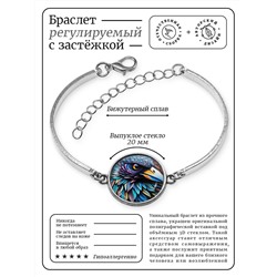 BSI-0186 Браслет металлический Цветной ворон