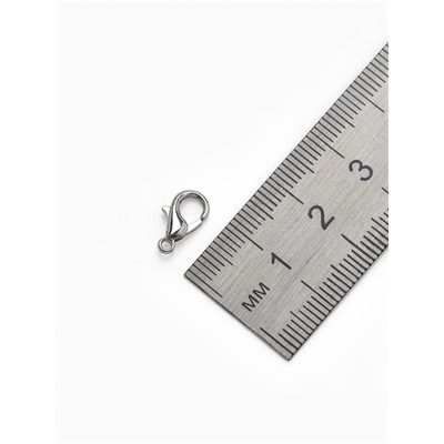 Замок карабин, 10 шт. 12×7 мм, цвет серебро