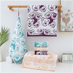 Zhiyang towel Carter bear four-layer cotton gauze square towel hand towel manufacturer wholesale Korean kitchen hanging towel