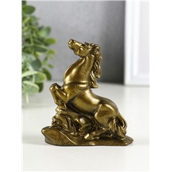 Фигурка гипс «Конь на дыбах», 10 см, под латунь