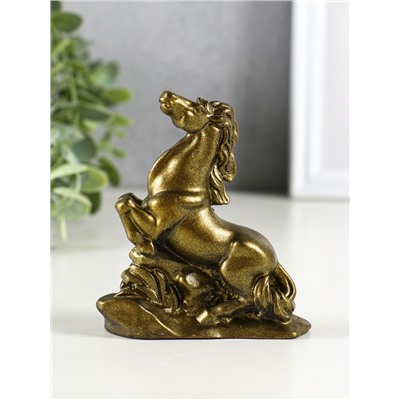 Фигурка гипс «Конь на дыбах», 10 см, под латунь